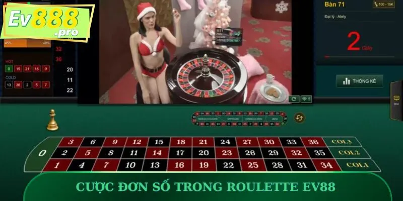 Cược đơn số là hình thức cơ bản nhất trong Roulette EV88